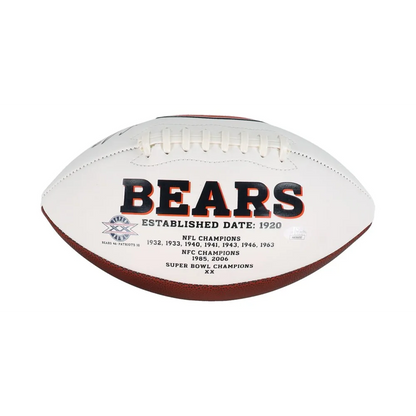 White and orange Signed Bears Logo Football inscribed Chicago NFL commemorative