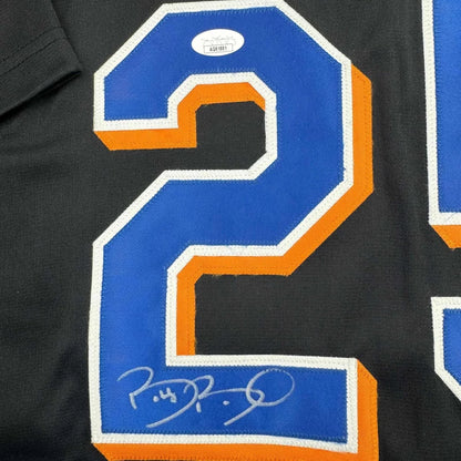 Signed Bobby Bonilla Mets jersey with blue and orange 21 number and autograph below 2
