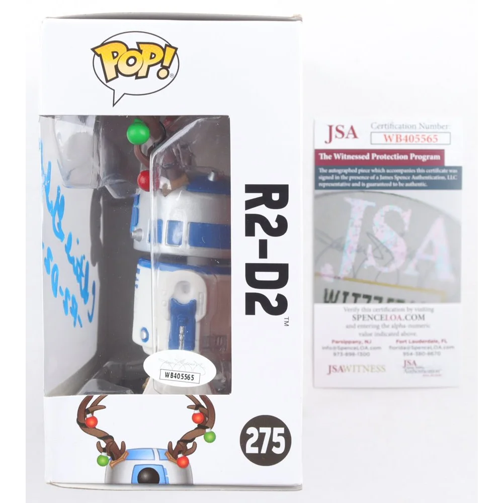 Funko Pop R2-D2 Christmas edition bobble head signed by Christine Galey with JSA cert