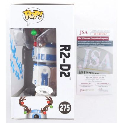 Funko Pop R2-D2 Christmas edition bobble head signed by Christine Galey with JSA cert