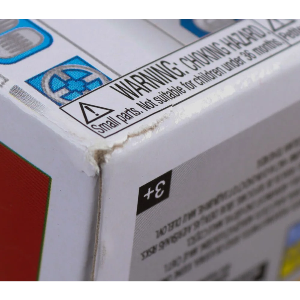 White Signed Christine Galey R2D2 Holiday Bobble Head box with a damaged corner