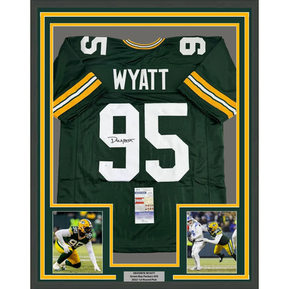 Signed Green Bay Packers jersey in custom frame
