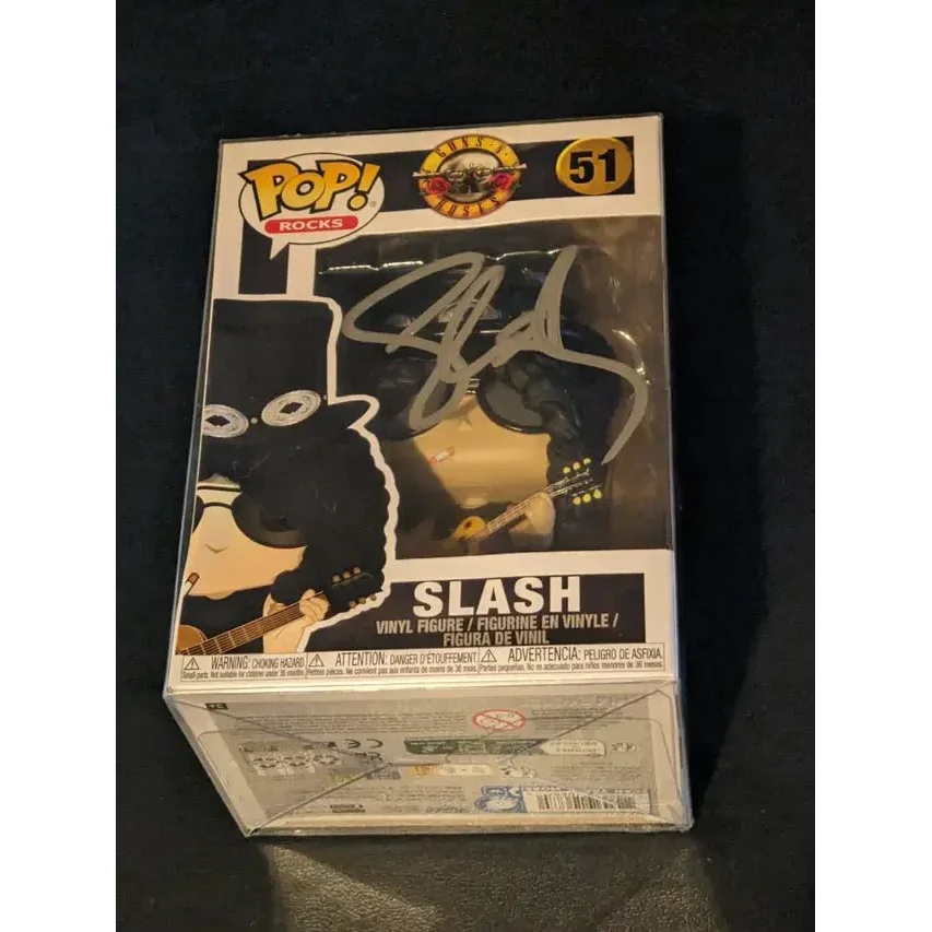 Signed Guns N Roses Slash pop figure of Saul Hudson with autograph and authenticity sticker