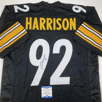 Signed Harrison 92 black steel custom jersey with yellow white stripes