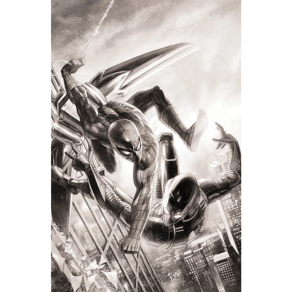 Ultimate Spider-Man comic cover by Jonathan Hickman with Marco Checchetto art in city scene