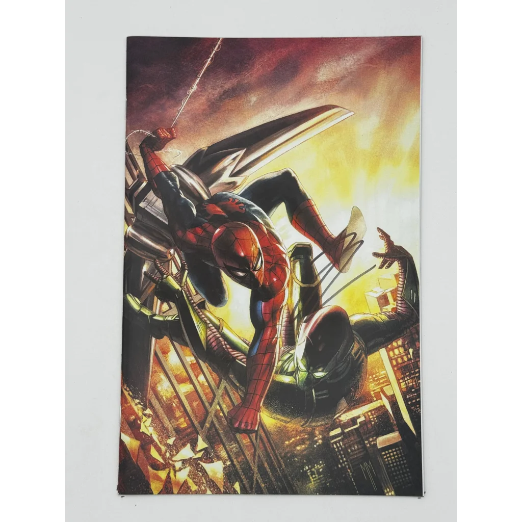 Jonathan Hickman signed Ultimate Spider-Man comic book with Spider-Man battling city villains