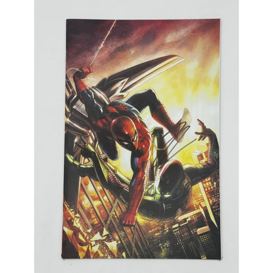 Jonathan Hickman signed Ultimate Spider-Man comic book with Spider-Man battling city villains