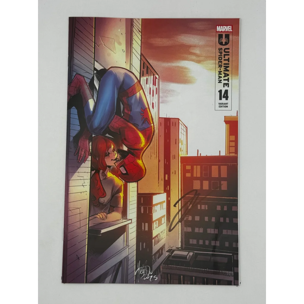 Jonathan Hickman Ultimate Spider-Man variant comic by Marco Checchetto with Spider-Man outside a window