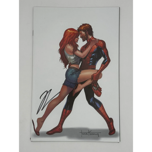 Jonathan Hickman signed Ultimate Spider-Man comic with Marco Checchetto art of Spider-Man and MJ