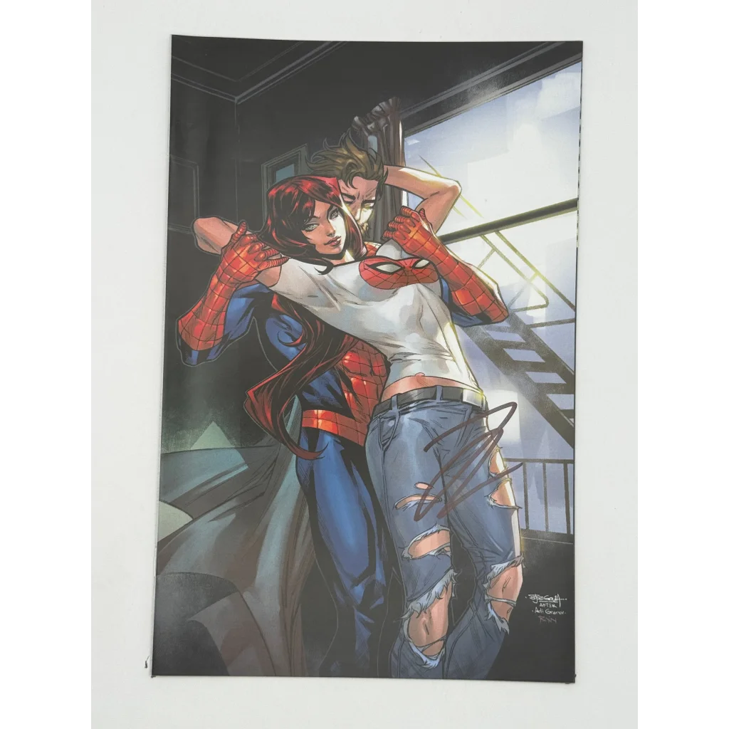 Jonathan Hickman signed Ultimate Spider-Man comic featuring Spider-Man and Mary Jane in action