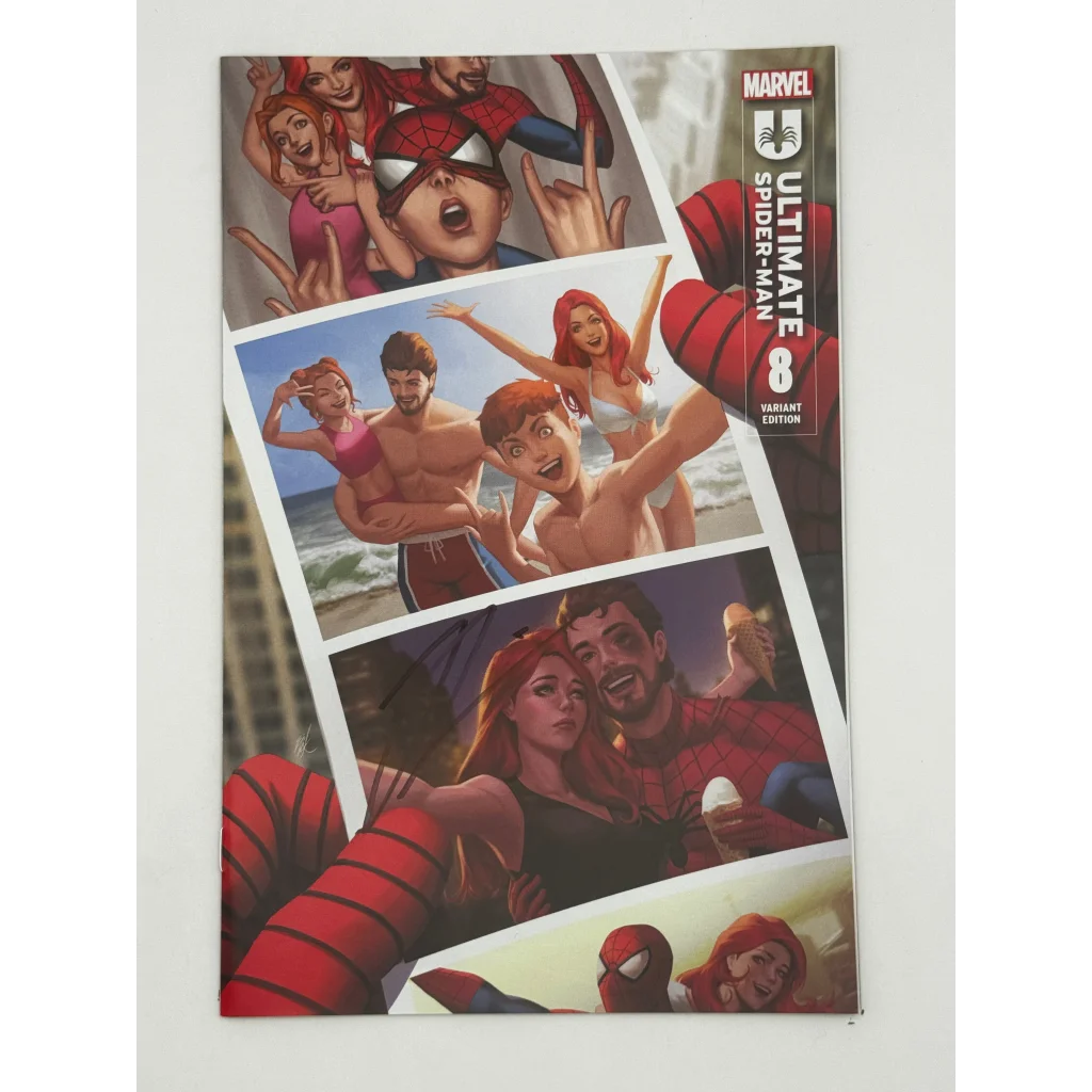 Jonathan Hickman signed Ultimate Spider-Man #8 variant comic book display