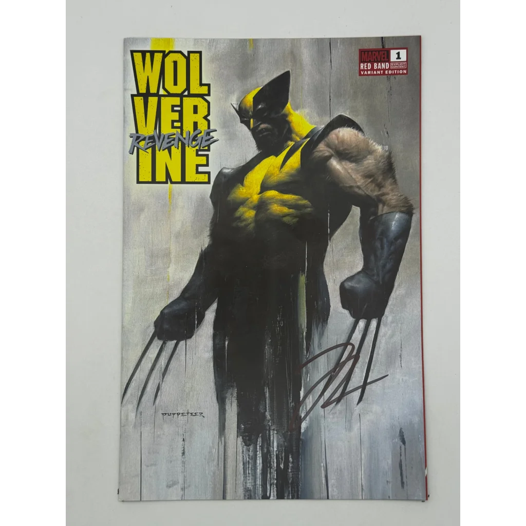 Signed variant edition of Savage Wolverine Red Band Lee Exclusive Var comic book