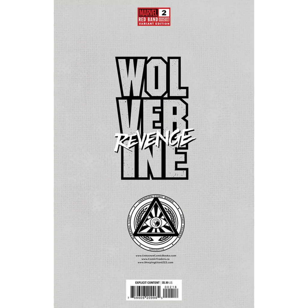 Comic book featuring Wolverine from Unknown Comics Kirkham Red Band Kirkham Exclusive