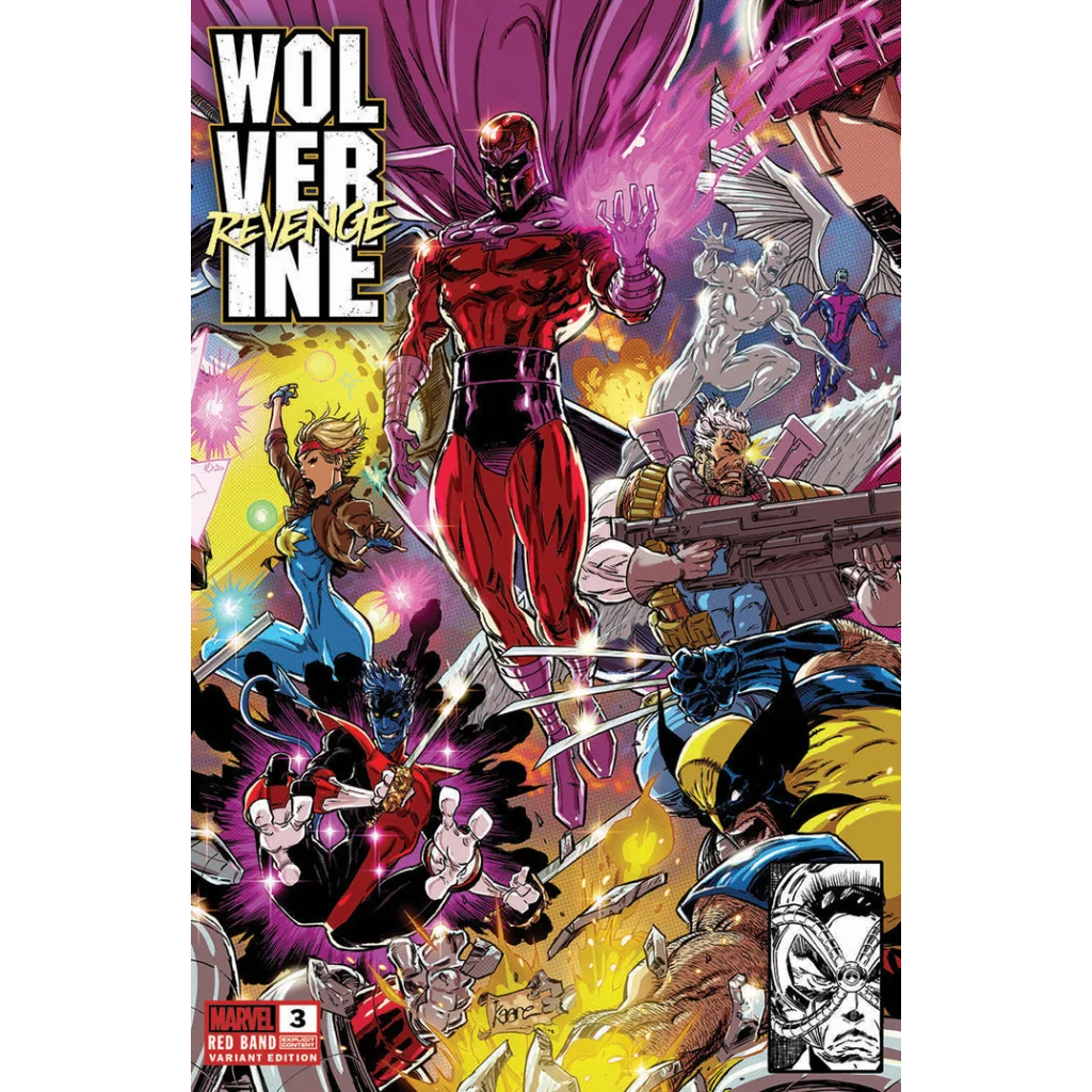 Vibrant Wolverine Revenge #3 Red Band Variant comic cover with Marvel heroes from Unknown Comics