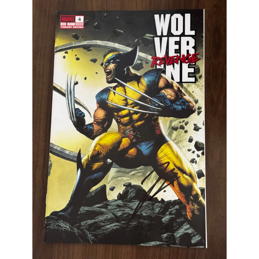Vibrant Wolverine Revenge Red Band comic with claws extended, signed by Jonathan Hickman