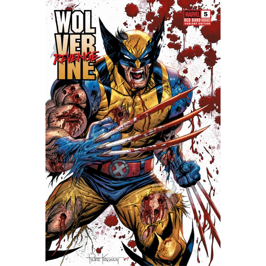 Bloody Wolverine comic cover featuring claws and wounds from Hickman Wolverine Revenge Red