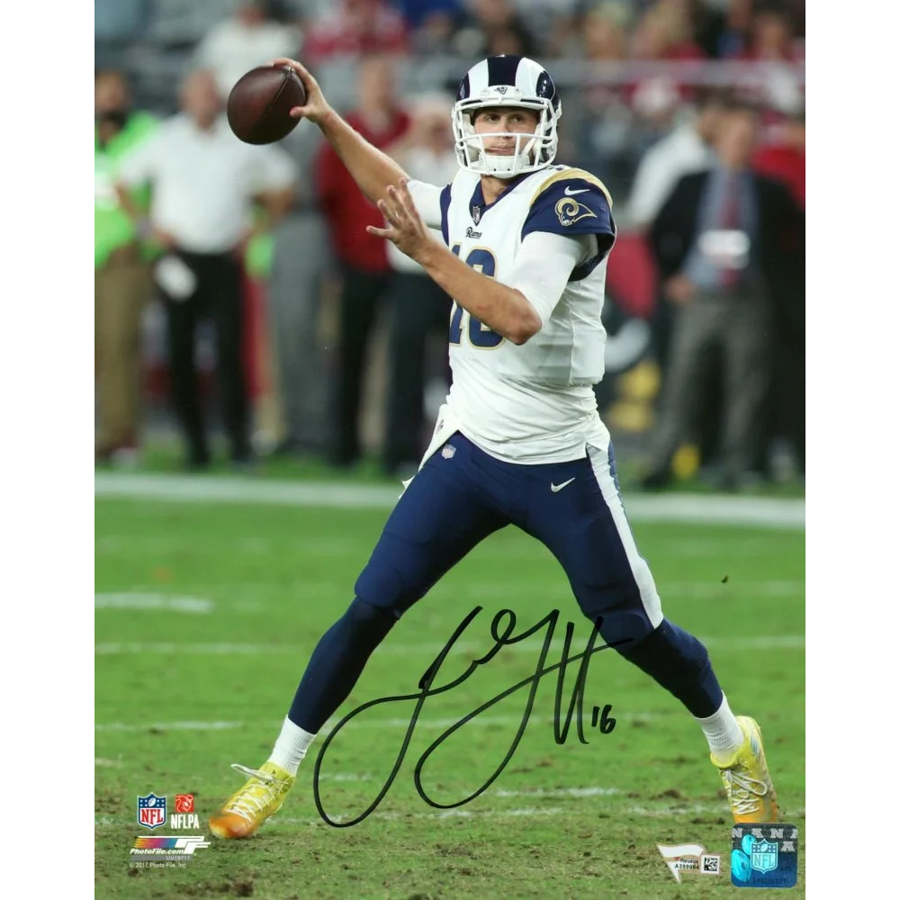 Signed Jared Goff Los Angeles Rams jersey with Fanatics hologram authentication