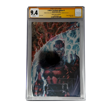 Signed Jim Lee X-Men Facsimile Edition #1 CGC graded comic in case