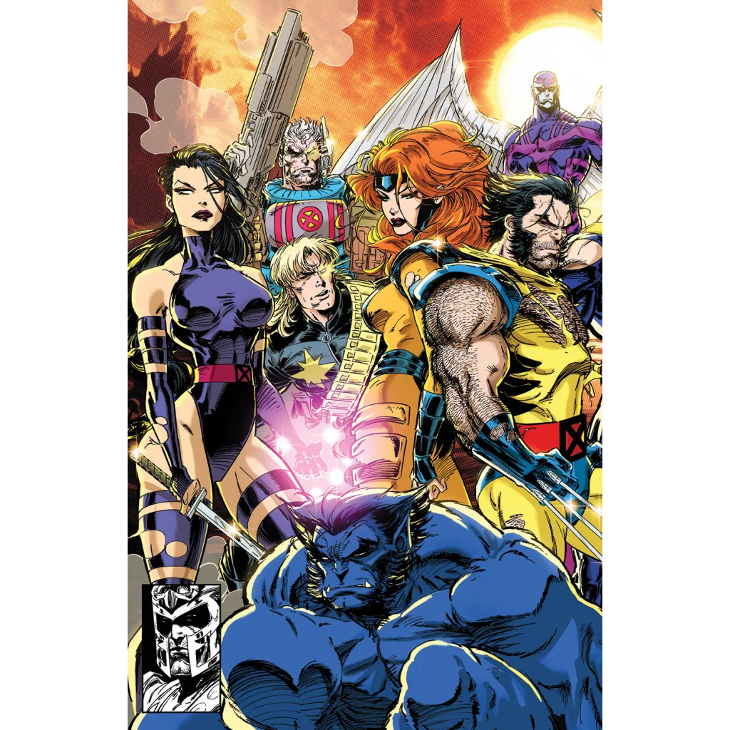 Comic book superheroes including Wolverine Psylocke Beast in Unknown Comics Kaare Andrews X-Men variant