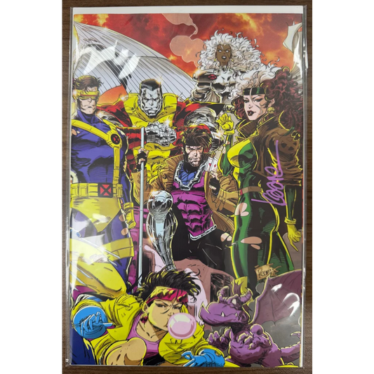 Vibrant Kaare Andrews X-Men comic cover with Cyclops, Storm, Rogue in plastic sleeve
