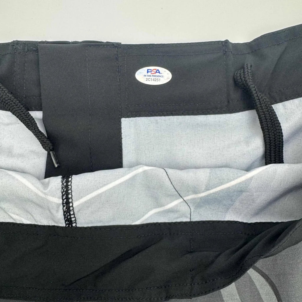 Signed Khamzat Chimaev black gray FSA football bag with zipper