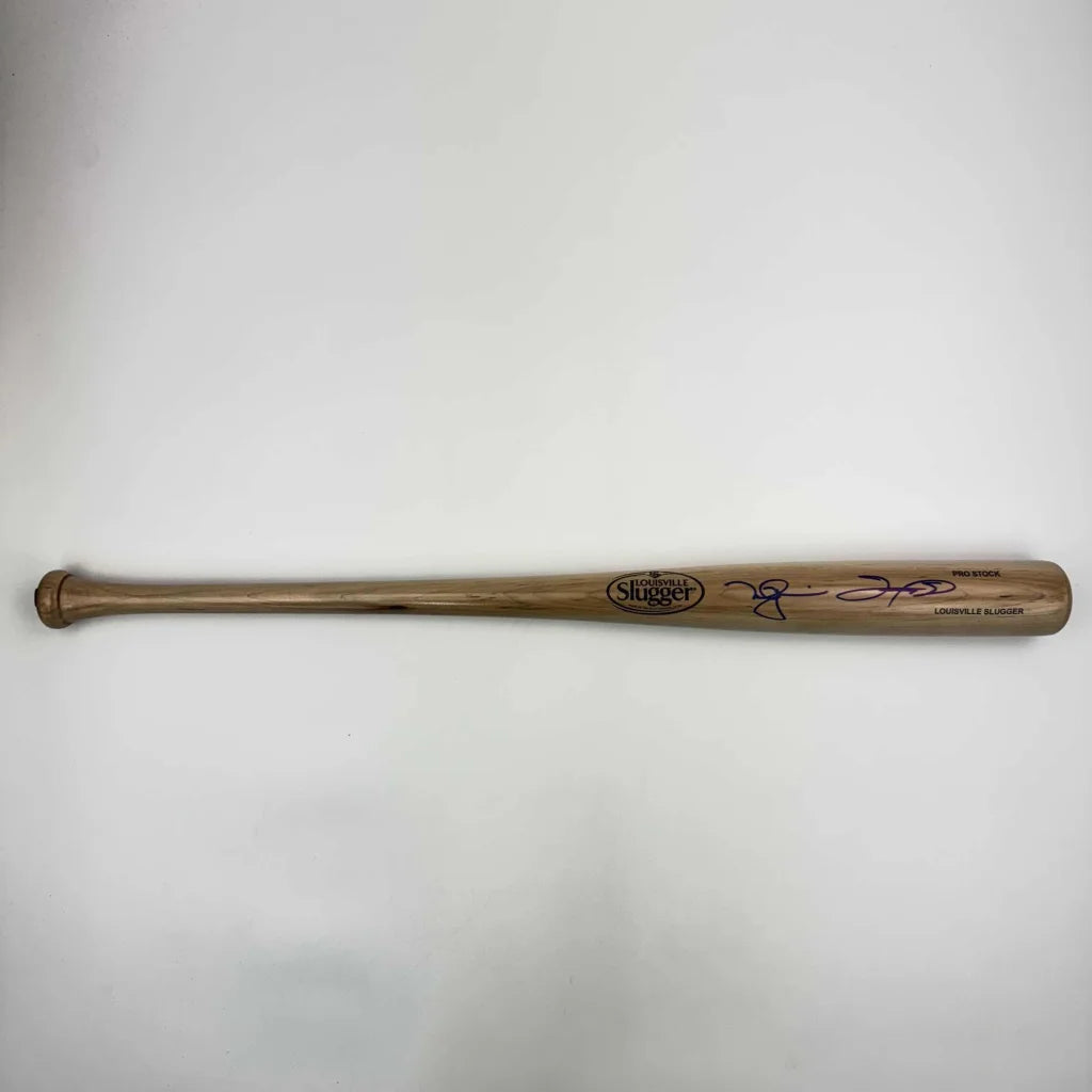 Signed Louisville Slugger Pro Stock wooden bat with autograph and logo