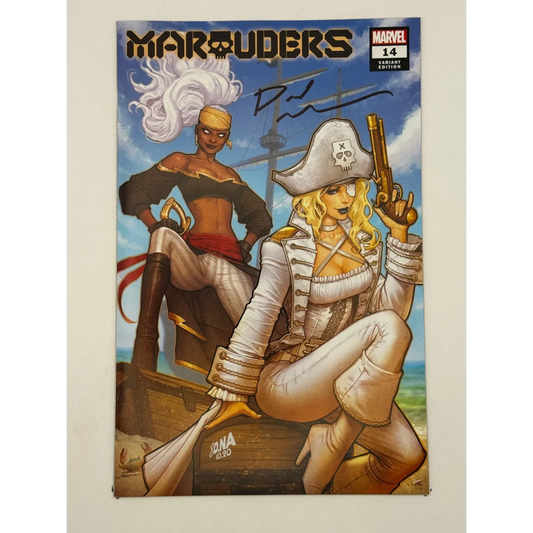 Signed MARAUDERS 14 XOS comic with two female pirates by David Nakayama