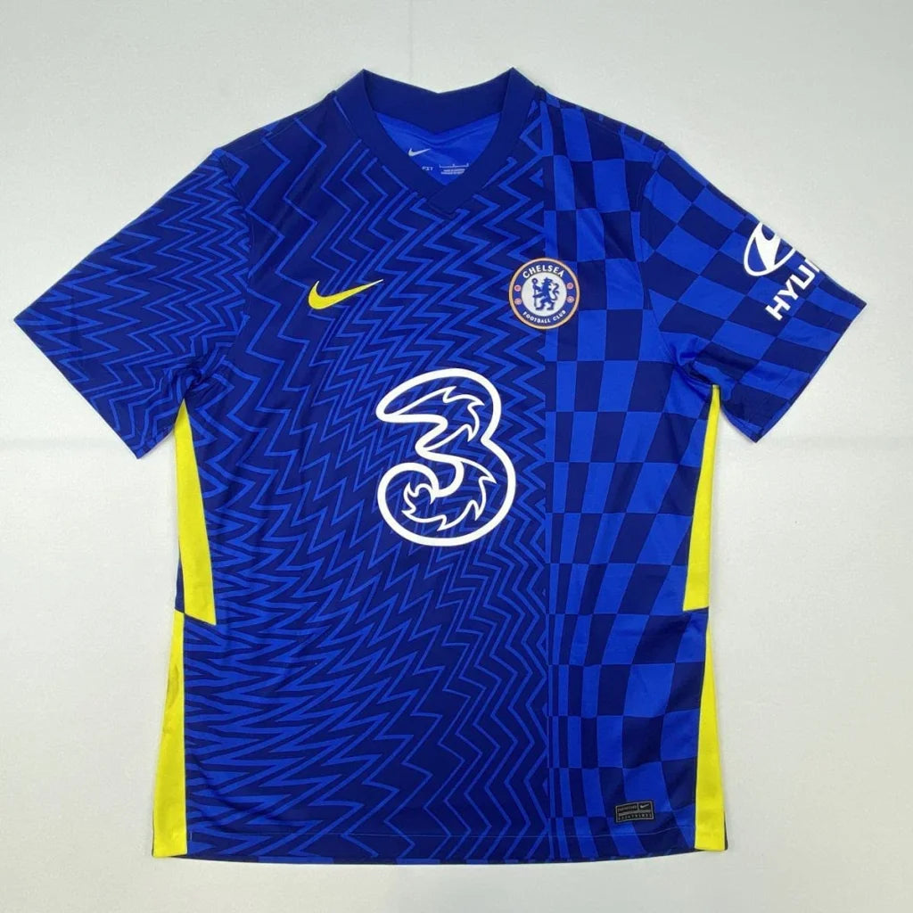 Signed Nike blue yellow checkered Mason Mount Chelsea jersey with logos