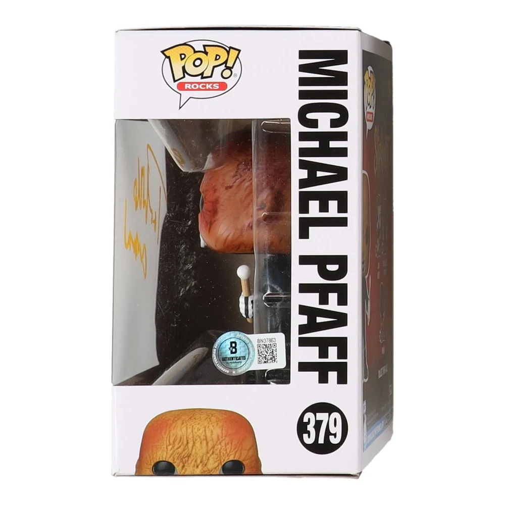 Signed Michael Pfaff Funko Pop Rocks vinyl figure numbered 379 in original box