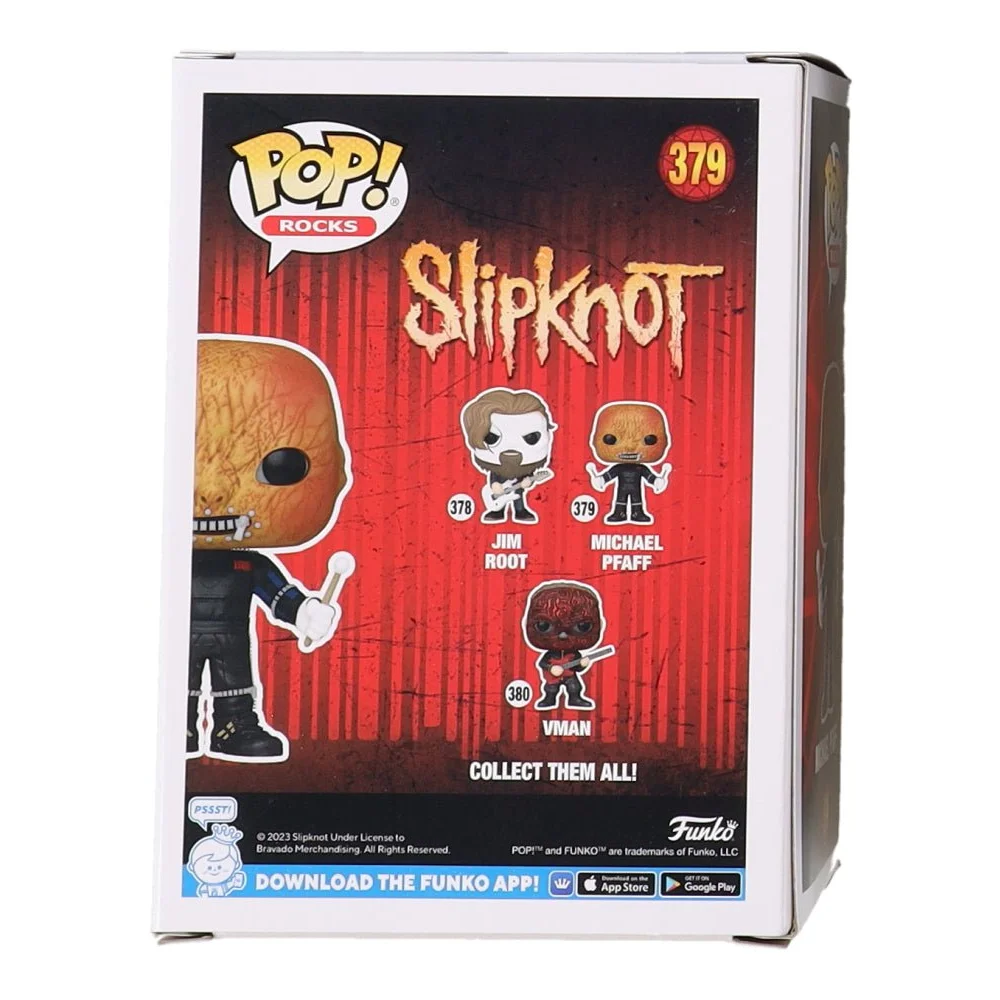 Slipknot Funko Pop Rocks box with Michael Pfaff figure and Beckett auth