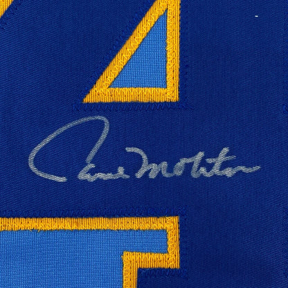 Signed Molitor custom jersey number 4 blue gold professional sports