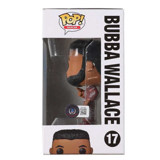 Funko Pop Bubba Wallace signed NASCAR collectible figure in box for fans