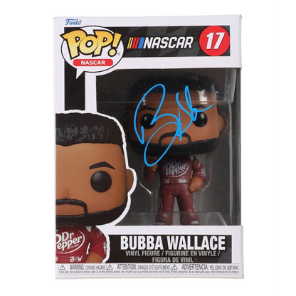 Autographed Bubba Wallace Funko Pop NASCAR figure in box for signed NASCAR fans