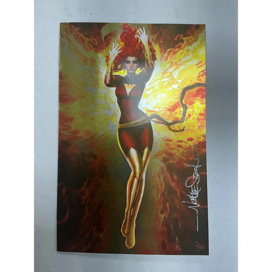 Signed Nathan Szerdy Dark Phoenix comic book cover collectible for fans