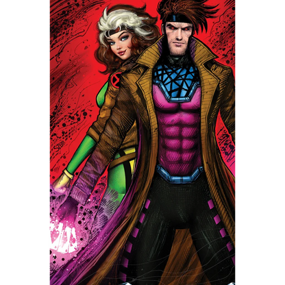 Comic book art of Rogue and Gambit from Nathan Szerdy exclusive Uncanny X-Men comic