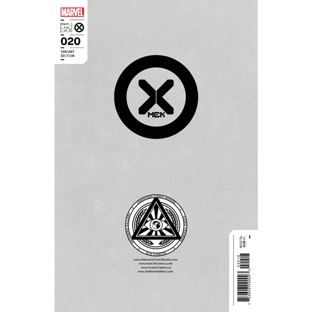Comic book with gray cover, black X-Men logo, eye-in-pyramid, Marvel Comics MegaCon exclusive