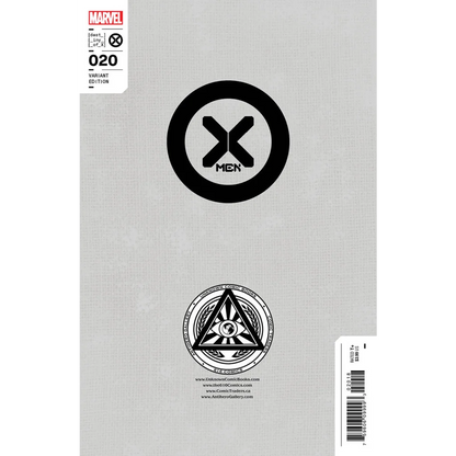 Comic book with gray cover, black X-Men logo, eye-in-pyramid, Marvel Comics MegaCon exclusive