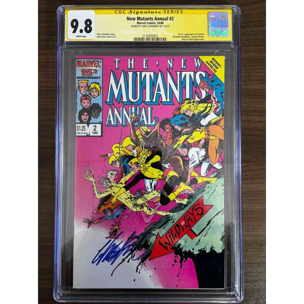 Signed New Mutants Annual #2 with Chris Claremont signature