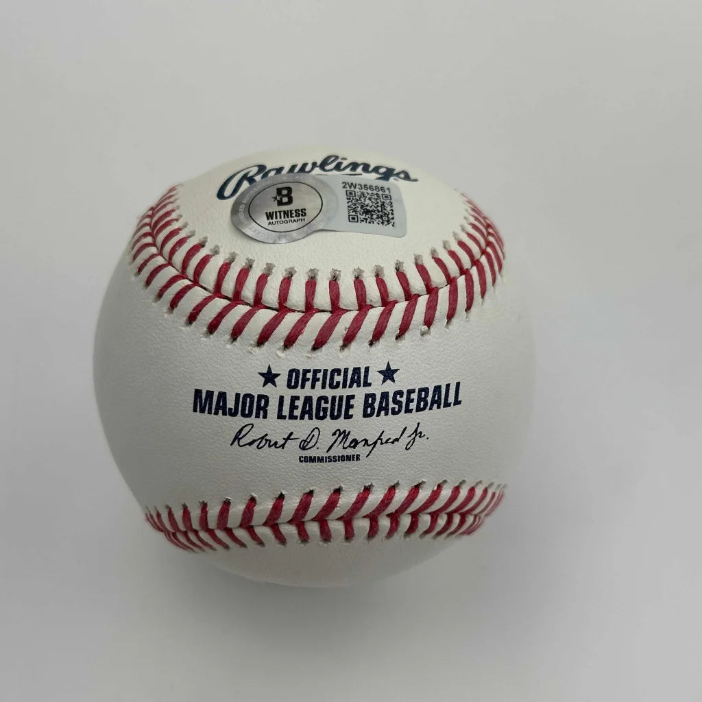 Signed white red Official Major League Baseball with signature