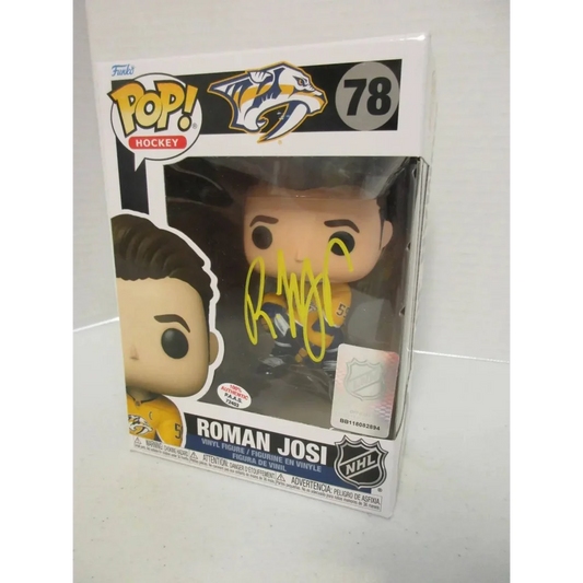 Funko Pop of Roman Josi with autograph from Nashville Predators for fans
