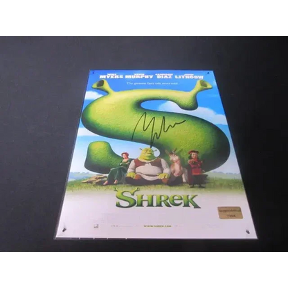 Autographed Shrek movie poster featuring signed 8x10 photo and photo EUA COA