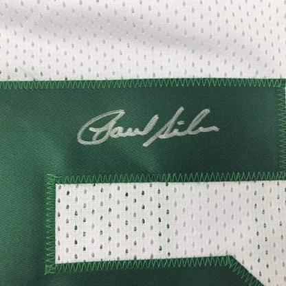 Green and white signed custom jersey inspired by Boston Celtics style for professional sports fans