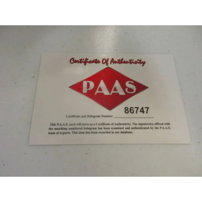 White Certificate of Authenticity card with red diamond logo for Trevor Lawrence Funko Pop