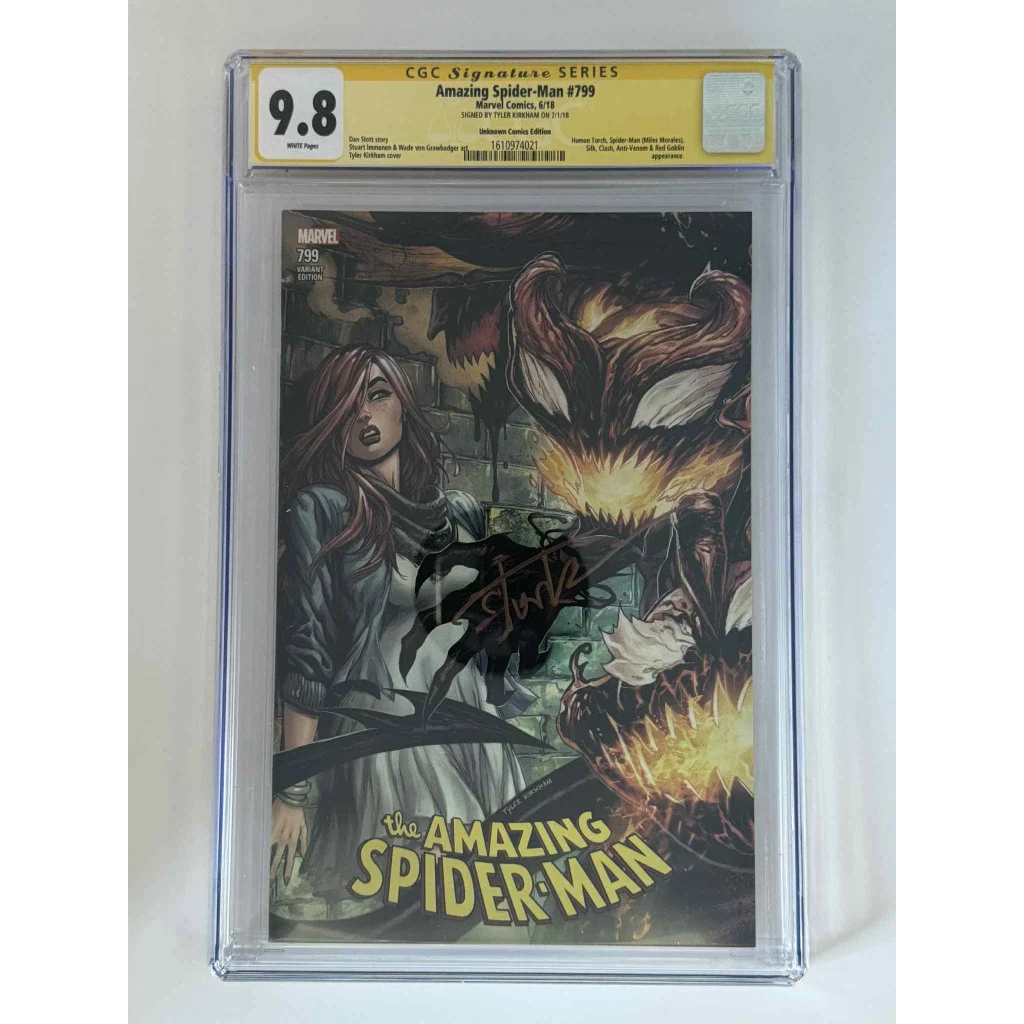 Signed Tyler Kirkham yellow label CGC 9.8 Amazing Spider-Man 799