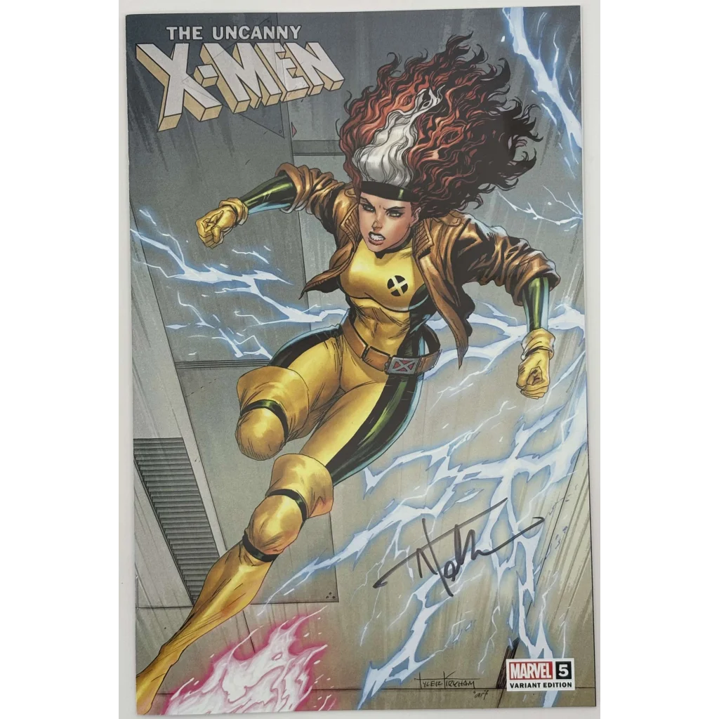 Signed Tyler Kirkham exclusive Uncanny X-Men Rogue variant comic book cover