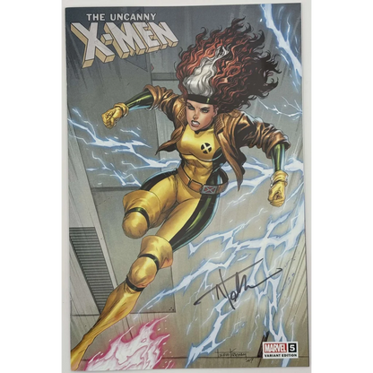 Signed Tyler Kirkham exclusive Uncanny X-Men Rogue variant comic book cover