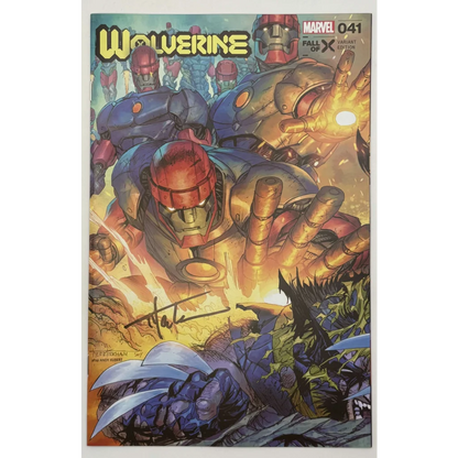 Signed Tyler Kirkham Wolverine 41 comic book with Benjamin Percy and Victor Lavalle signatures