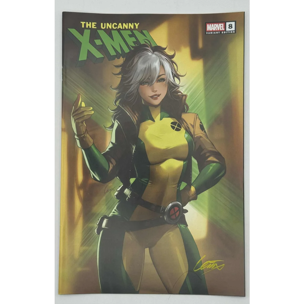 Signed Uncanny X-Men #8 Leirix Exclusive Var comic cover with Rogue in green costume