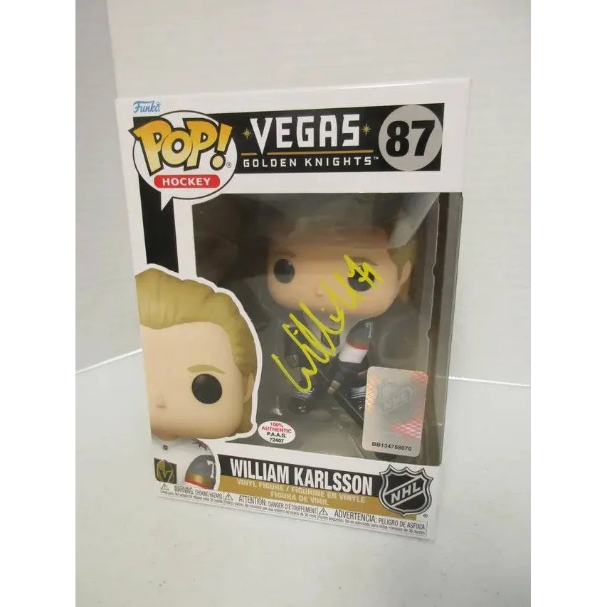 Autographed Vegas Golden Knights Funko Pop William Karlsson figure for Vegas Golden fans