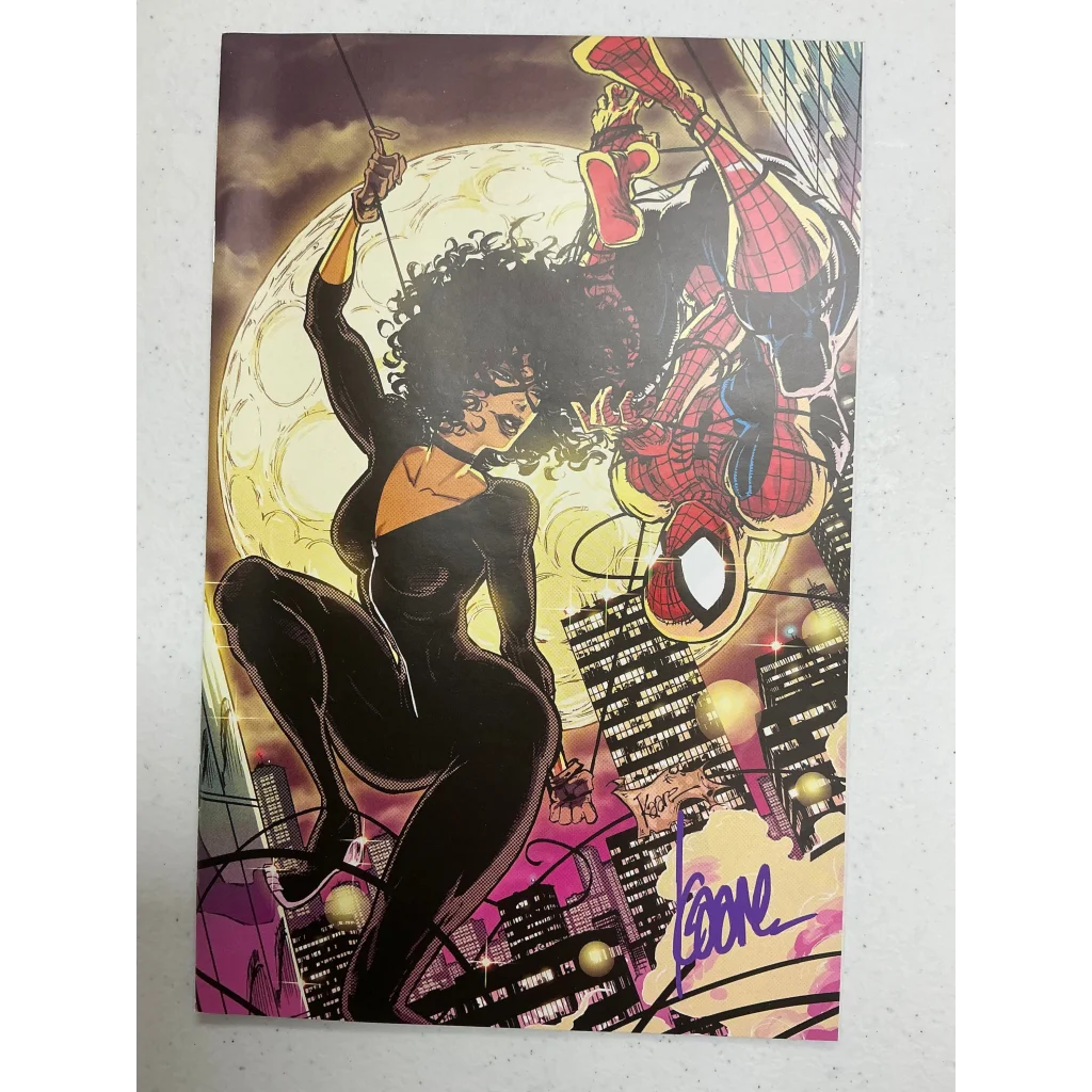 Comic book with Black Cat Spider-Man signed by Kaare Andrews for Andrews Exclusive drops soon